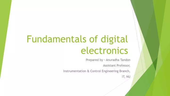 fundamentals of digital electronics