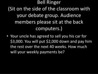 Bell Ringer Answer