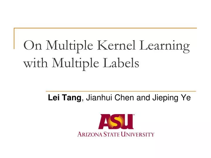 on multiple kernel learning with multiple labels