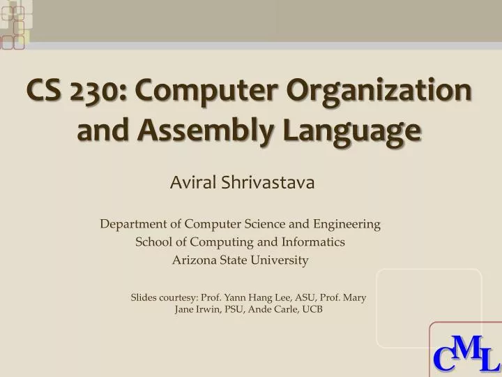 cs 230 computer organization and assembly language