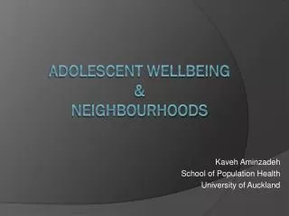 adolescent wellbeing &amp; Neighbourhoods