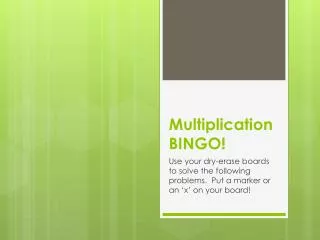 Multiplication BINGO!