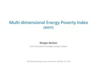 Multi-dimensional Energy Poverty Index (MEPI)