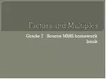 Factors and Multiples - slide 1