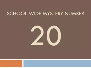School wide mystery number 20