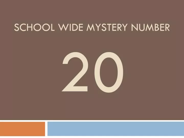 school wide mystery number 20