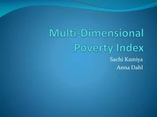 Multi-Dimensional Poverty Index