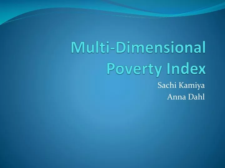 multi dimensional poverty index