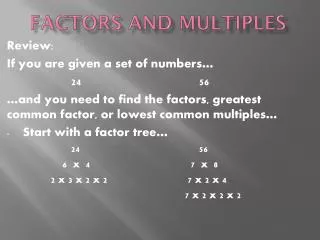 PPT - Factors and Multiples PowerPoint Presentation, free download - ID ...