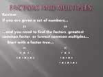 Factors and multiples - slide 1