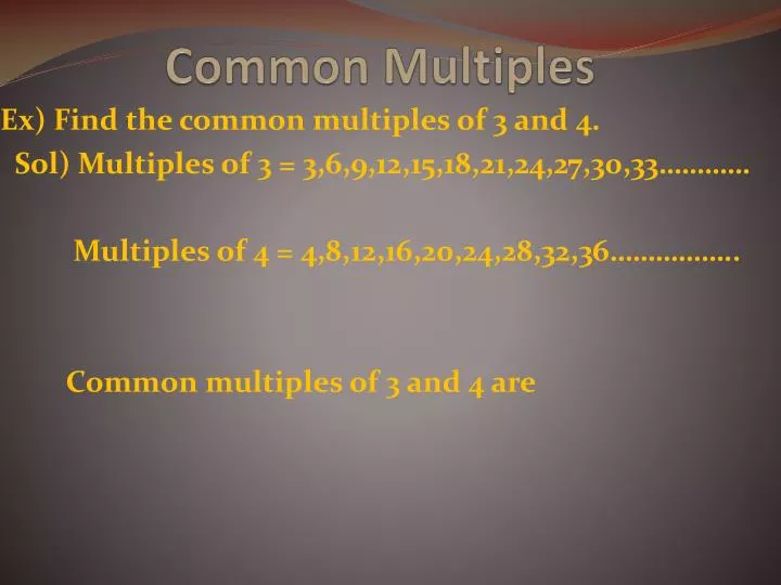 common multiples