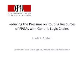 Reducing the Pressure on Routing Resources of FPGAs with Generic Logic Chains