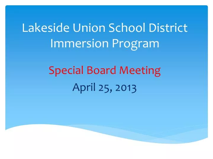 lakeside union school district immersion program