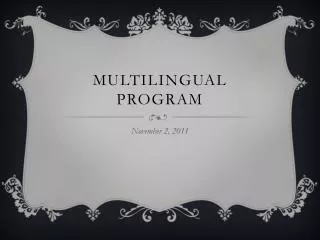 Multilingual Program