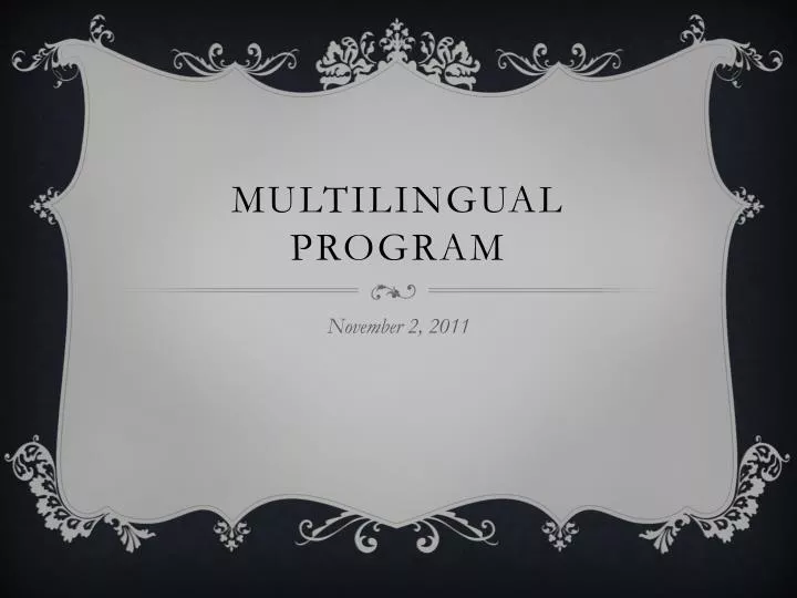 multilingual program