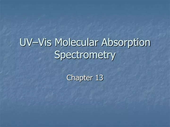 uv vis molecular absorption spectrometry