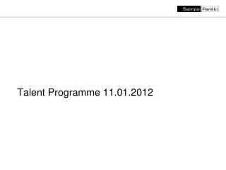 Talent Programme 11.01.2012