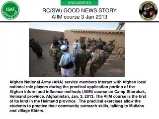 RC(SW) GOOD NEWS STORY AIIM course 3 Jan 2013