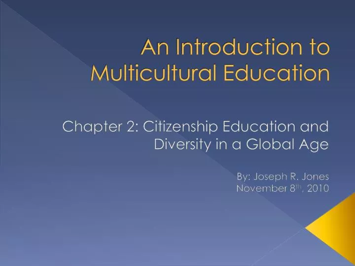 an introduction to multicultural education