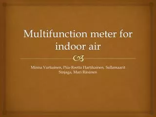 Multifunction meter for indoor air