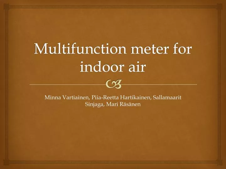 multifunction meter for indoor air
