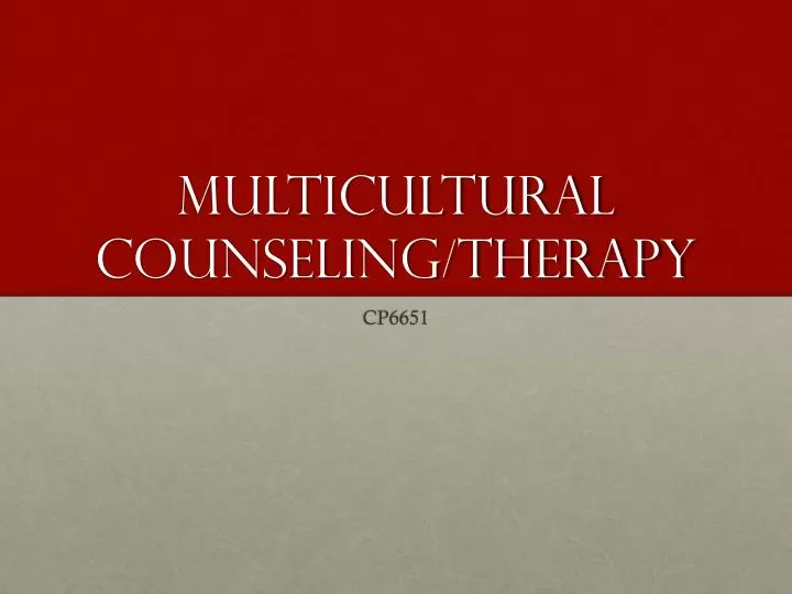 multicultural counseling therapy