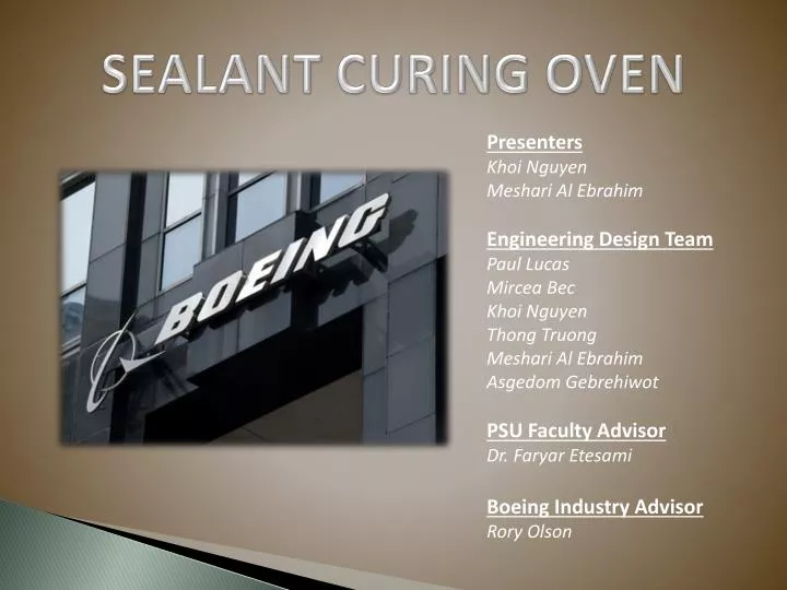 sealant curing oven