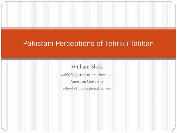 pakistani perceptions of tehrik i taliban