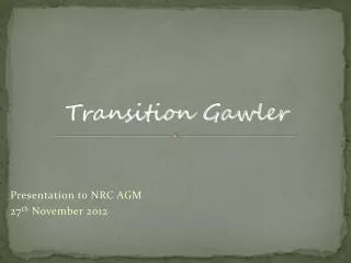 Transition Gawler