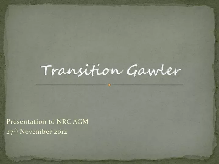 transition gawler