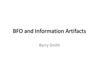 BFO and Information Artifacts