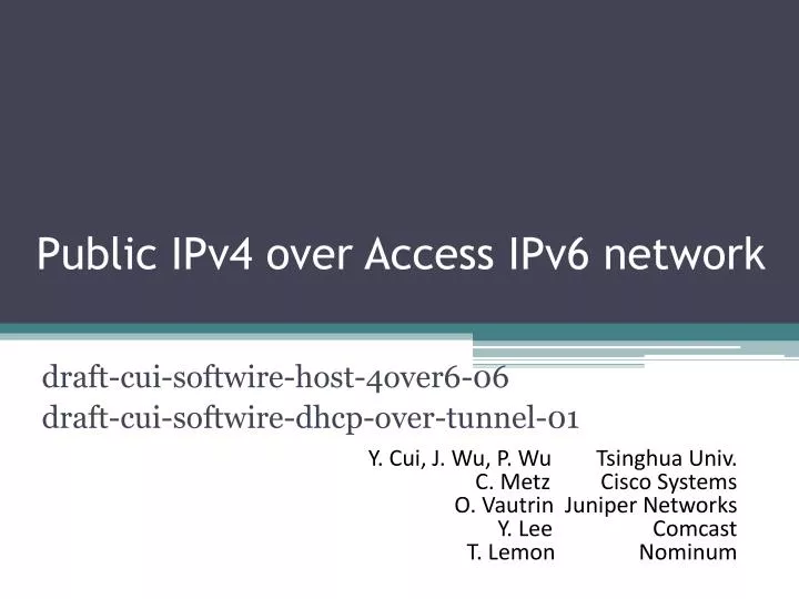 public ipv4 over access ipv6 network
