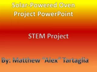 Solar-Powered Oven Project PowerPoint