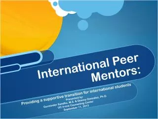 International Peer Mentors: