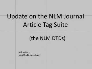 (the NLM DTDs)