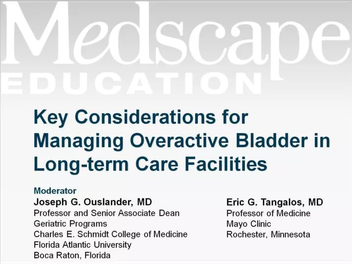 key considerations for managing overactive bladder in long term care facilities