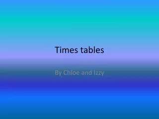 times tables