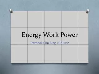 energy work power