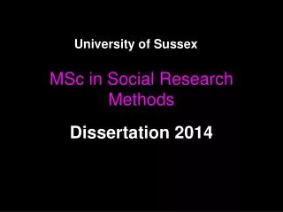 MSc in Social Research Methods