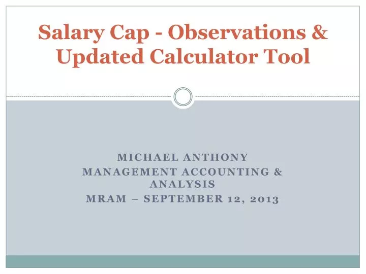 salary cap observations updated calculator tool