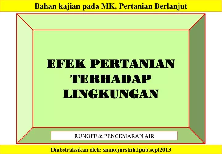 efek pertanian terhadap lingkungan