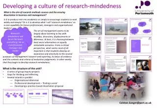 Developing a culture of research-mindedness