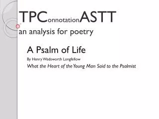 TPC onnotation ASTT an analysis for poetry