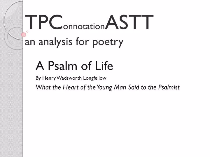 tpc onnotation astt an analysis for poetry