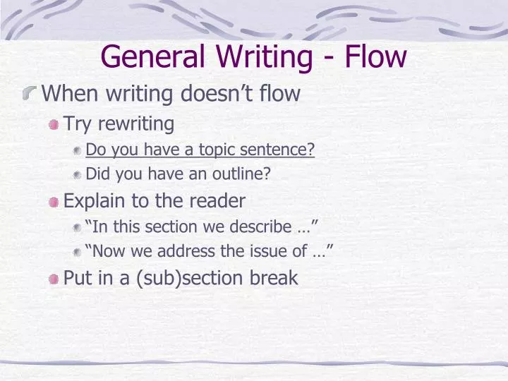 general writing flow