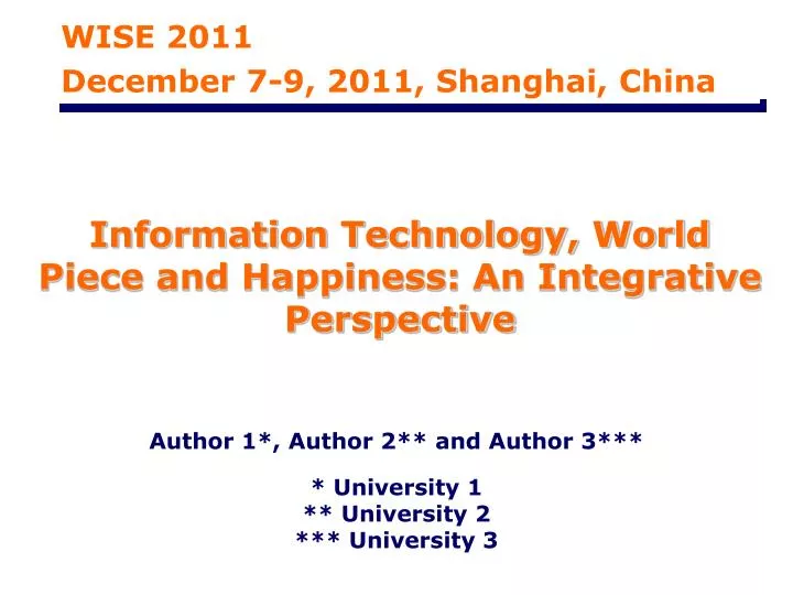 information technology world piece and happiness an integrative perspective