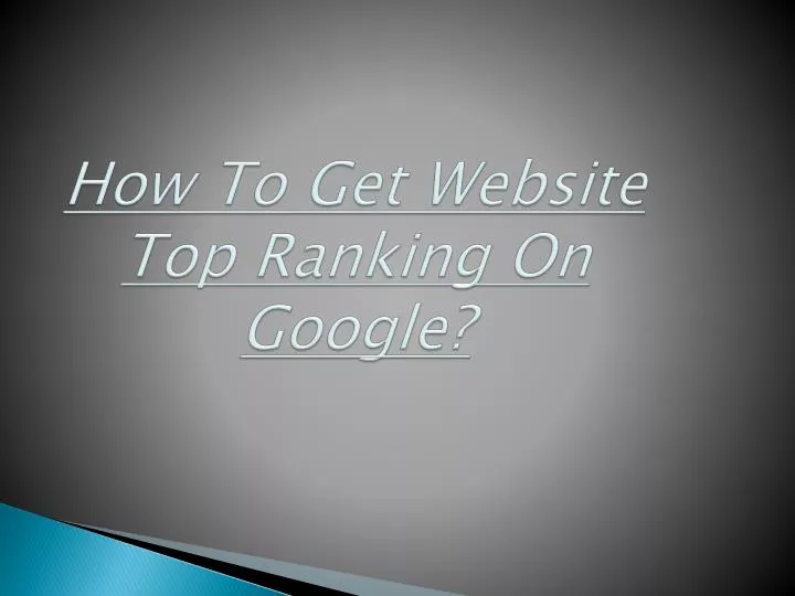how to get website top ranking on google