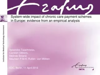 System-wide impact of chronic care payment schemes in Europe: evidence from an empirical analysis