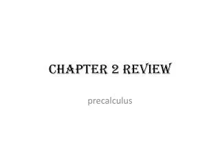 CHAPTER 2 RevIEw