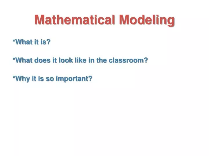 mathematical modeling